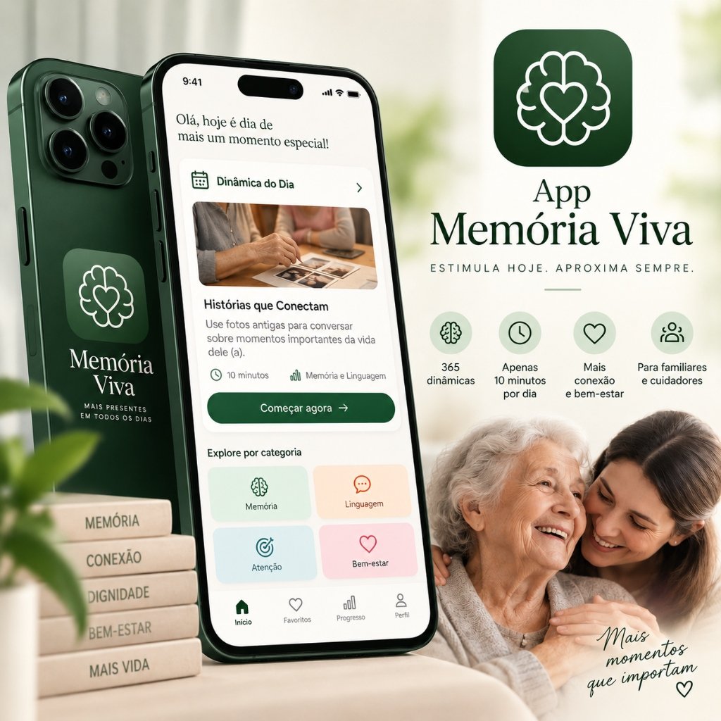 Aplicativo Memória Viva no Smartphone - Dinâmica do Dia, Categorias Cognitivas e Conexão Familiar